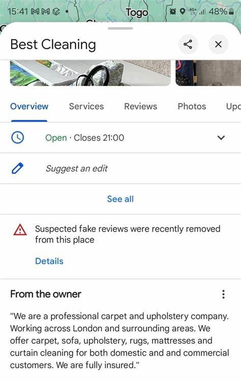 Google Maps Fake Review Notice On Business Profile