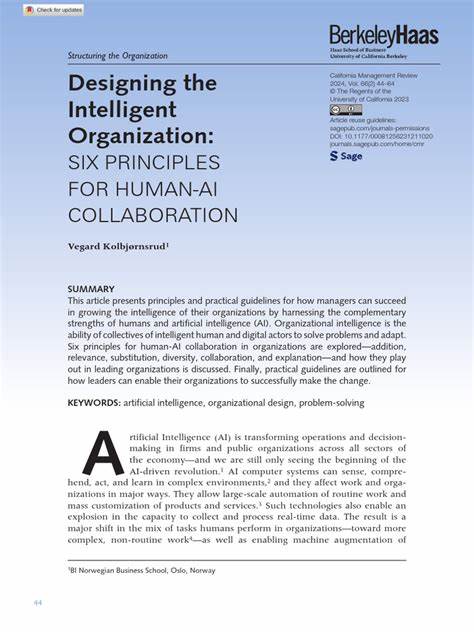 Designing the Intelligent Organization: 6 Principles for Human-AI Collaboration