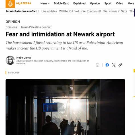 US govt is scared of me – Newark airport – Fear and intimidation (AJE)