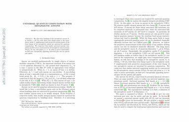 Universal quantum computation with metaplectic anyons (2014) [pdf]