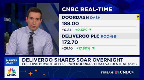 British Food Delivery Firm Deliveroo's Stock Soars on DoorDash Acquisition Offer