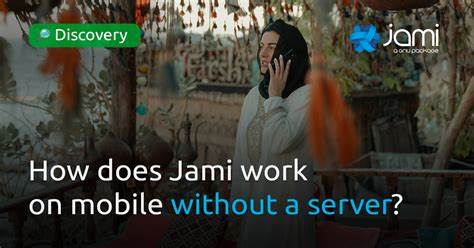 How does Jami work on mobile without a server?