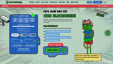 Pepe Price Surges As CZ Prepares for Early Release, Could Pepe Unchained Pump Next? - CryptoPotato