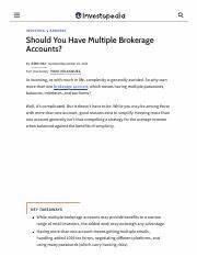 Should You Have Multiple Brokerage Accounts? - Investopedia