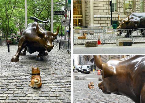 Doge Statue Stares Down Wall Street's Charging Bull - Crypto Briefing