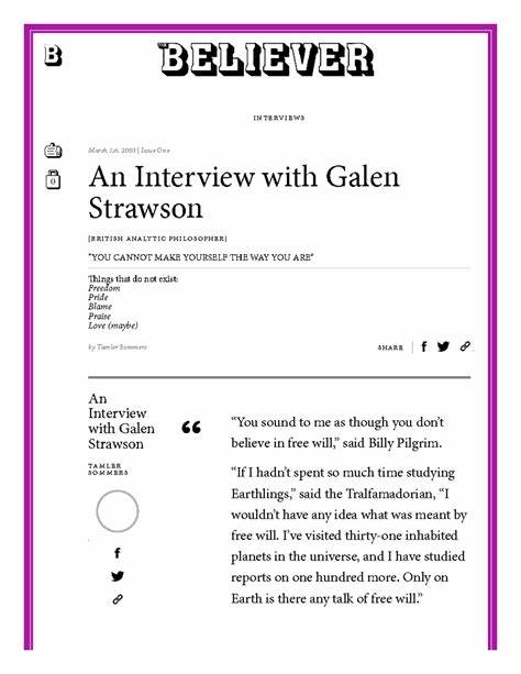 My Interview With Galen Strawson