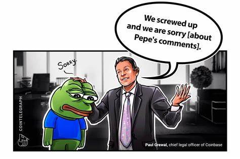Coinbase’s chief legal officer humbles himself before Pepe coin horde after newsletter provides incomplete history of meme - Fortune