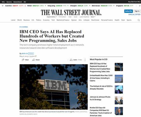 IBM CEO Says AI Has Replaced Hundreds of Workers But Created New Programming, Sales Jobs