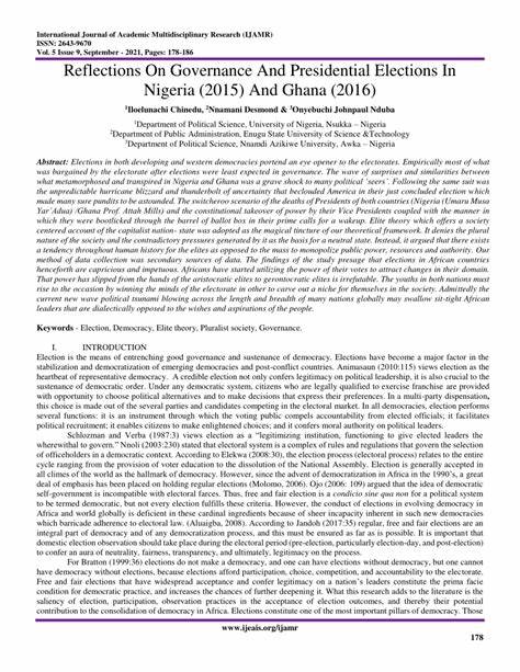 Some reflections on 21/9 presidential election