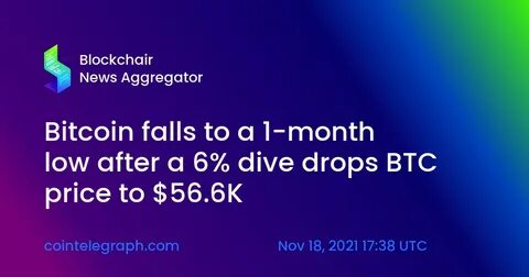 Bitcoin falls to $53,000 in 1-month low
