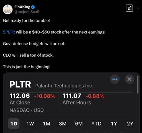 Why Palantir Stock Is Crashing Today