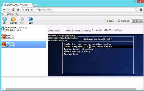 Lightweight Web Interface for Virtualbox VMs