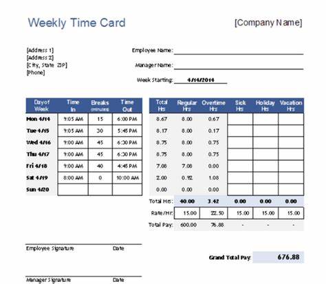 Simple Time Card Calculator