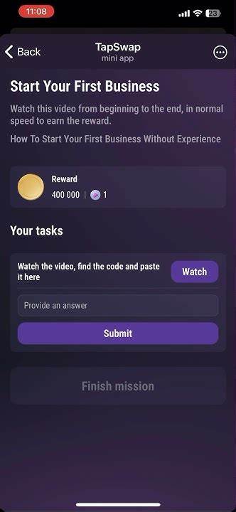 How to Start A Successful Online Business:Tapswap Video Code