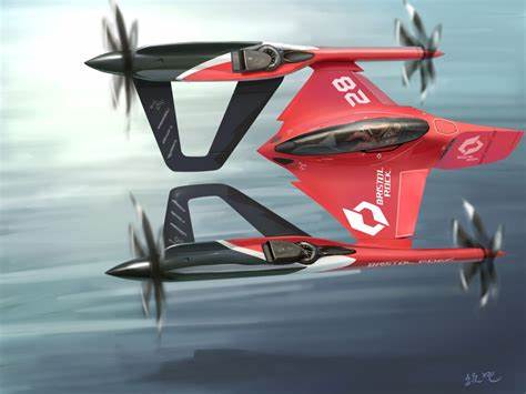 Racing airplane design for a concept art of a fictional aerial world