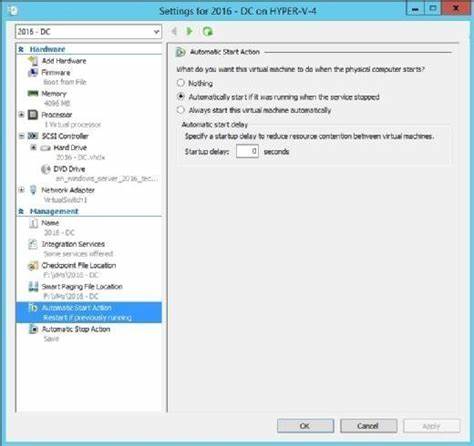 Optionen automatischer Start- und Stopp-Aktionen für Hyper-V-VMs