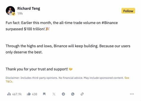 Binance Surpasses $100 Trillion in Lifetime Trading Volume