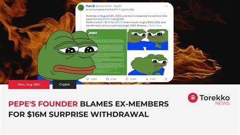 Pepe founder blames ‘nefarious ex-team members’ for unexpected $16M withdrawal - CryptoSlate